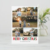 Moderne vijf foto Merry Christmas Design Feestdagenkaart (Staand voorkant)