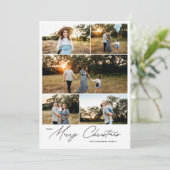 Moderne vijf foto Merry Christmas Design Feestdagenkaart (Staand voorkant)