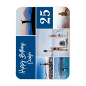 Moderne vijfjarige fotocollage, gelukkige verjaard magneet (Verticaal)