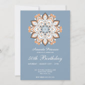 Moderne Vijftig 50e Verjaardag Elegante Bloemrijke Kaart (Voorkant)