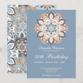 Moderne Vijftig 50e Verjaardag Elegante Bloemrijke Kaart (Voorkant / Achterkant)