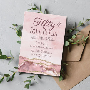 Moderne Vijftig en Fabulous Blush Roze Goud Agaat Kaart