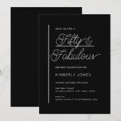 Moderne Vijftig en Fabulous Feest Kaart (Voorkant / Achterkant)