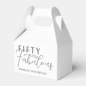 Moderne Vijftig en Fabulous Script 50ste verjaarda Bedankdoosjes (Voorkant Zijde)