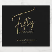 Moderne Vijftig en Fabulous Script 50ste verjaarda Sparkling Wijnetiket (Enkel label)