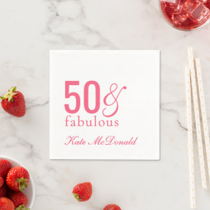 Moderne Vijftig en Fabulous Vetgedrukte 50ste Verj Servet