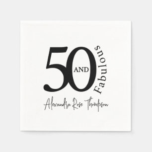 Moderne Vijftig en Fantastisch 50ste Verjaardagsfe Servet