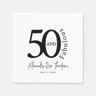 Moderne vijftig en fantastisch 50ste verjaardagsfe servet