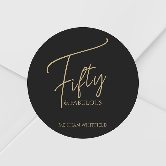 Moderne Vijftig en Fantastisch Script 50ste Verjaa Ronde Sticker
