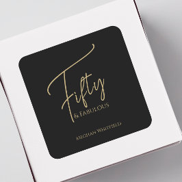 Moderne Vijftig en Fantastisch Script 50ste verjaa Vierkante Sticker