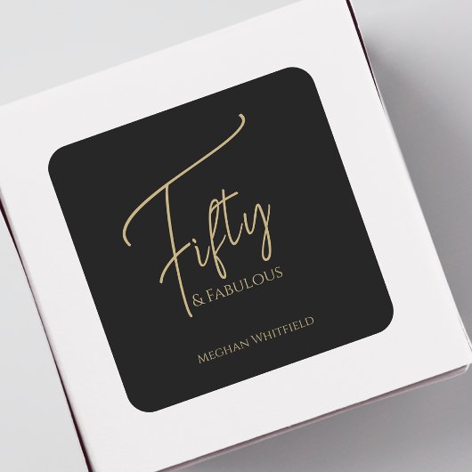 Moderne Vijftig en Fantastisch Script 50ste verjaa Vierkante Sticker