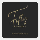 Moderne Vijftig en Fantastisch Script 50ste verjaa Vierkante Sticker (Voorkant)