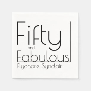 Moderne vijftig en fantastisch vet 50ste verjaarda servet
