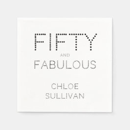 Moderne vijftig en fantastisch vetgedrukte 50ste v servet