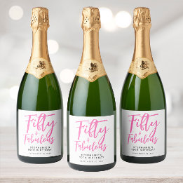 Moderne vijftig en fantastisch vetgedrukte 50ste v sparkling wijnetiket