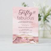 Moderne Vijftig en Prachtig Roze Roze Goud Agaat Kaart (Staand voorkant)