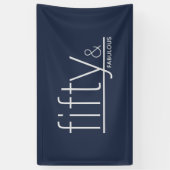 Moderne vijftig & FABULOUS Marine & Zilveren Verja Spandoek (Verticaal)