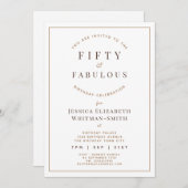 Moderne Vijftig & Fabulous Verjaardag Kaart (Voorkant / Achterkant)