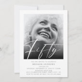 Moderne Vijftig Foto Verjaardagsfeestuitnodiging Kaart (Voorkant)