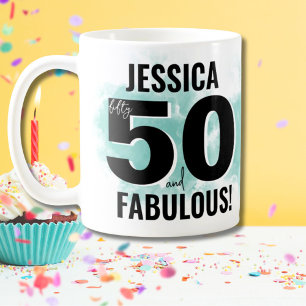 Moderne Vijftig Verjaardag Fabulous 50 Koffiemok
