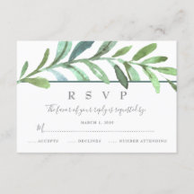 Moderne Vines Botanische Bruiloft RSVP