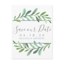 Moderne Vines Botanische Bruiloft Save the Date