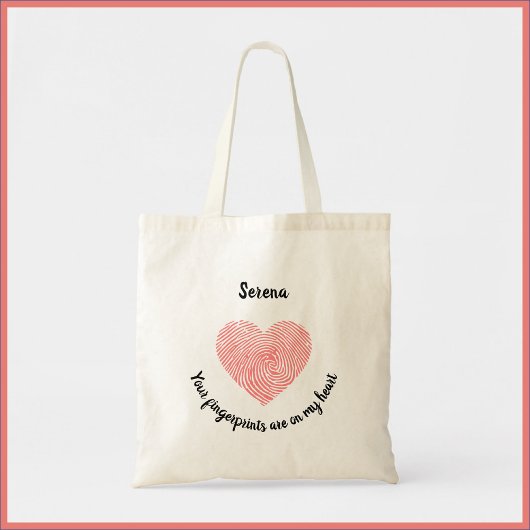 Moderne vingerafdruk tote bag