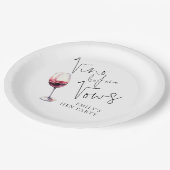 Moderne Vino voor Bruiloften Hen-feestje Papieren Bordje (Gekanteld)