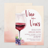 Moderne Vino voor Vino Vrijgezellenfeest Kaart (Voorkant / Achterkant)