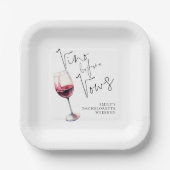 Moderne Vino zweert voor vrijgezellenweekend Papieren Bordje (Voorkant)