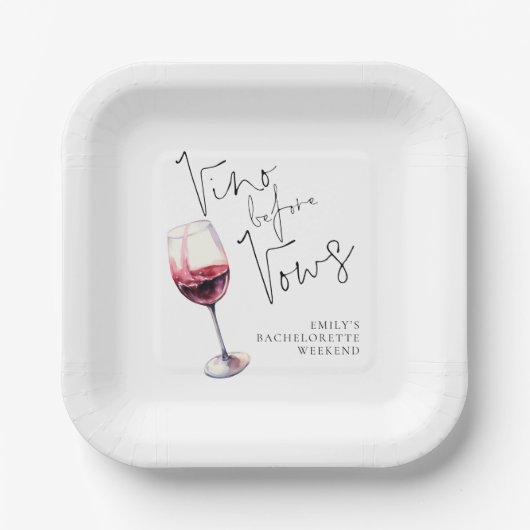 Moderne Vino zweert voor vrijgezellenweekend Papieren Bordje (Voorkant)