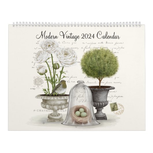 Moderne Vintage 2024 Kalender (Hoes)