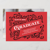 Moderne Vintage Afstudeerfoto Universiteit School  Kaart (Voorkant / Achterkant)