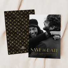 Moderne Vintage Art Deco Save the Date Folie Uitno