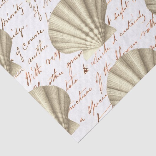 Moderne Vintage Beige Schelp Lettertype Tissuepapier (Detail)