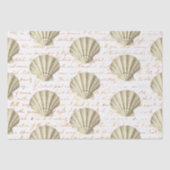 Moderne Vintage Beige Schelp Lettertype Tissuepapier (Voorkant)