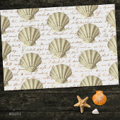 Moderne Vintage Beige Schelp Lettertype Tissuepapier
