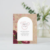 Moderne Vintage Botanische Rode Rozen Trouw Uitnod (Staand voorkant)