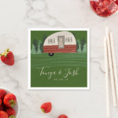 Moderne Vintage Camper Camping Bruidsdouche Servet (Insitu)
