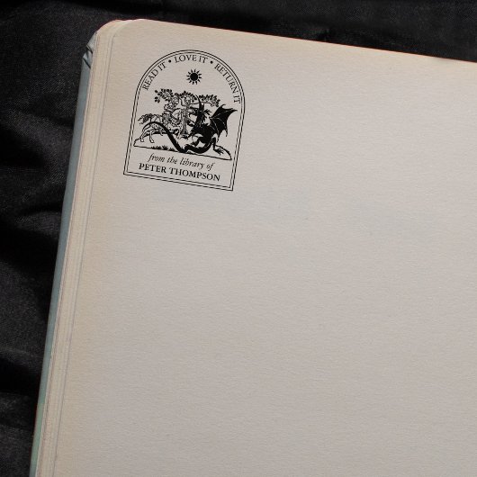 Moderne Vintage Drakenkrijger Uit de Bibliotheek V Rubberstempel