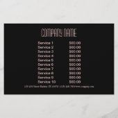 Moderne Vintage Elegante boheemse zwarte bloem Flyer (Achterkant)