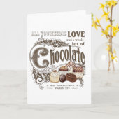 moderne vintage Franse chocolade Kaart (Gele Bloem)