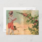 Moderne Vintage Franse collage Ansichtkaart Briefkaart (Voorkant / Achterkant)