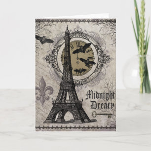 moderne vintage Franse Halloween Eiffel toren Kaart