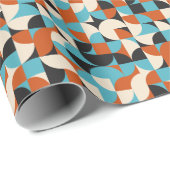 Moderne Vintage: geometrische retro vormen. Cadeaupapier (Rol Hoek)