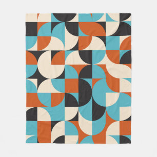 Moderne Vintage: geometrische retro vormen. Fleece Deken