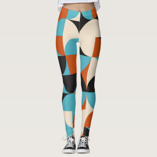 Moderne Vintage: geometrische retro vormen. Leggings