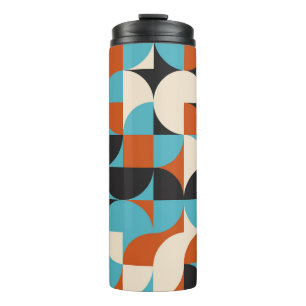 Moderne Vintage: geometrische retro vormen. Thermosbeker