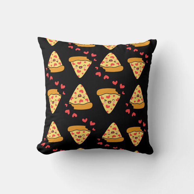 Moderne vintage grappige pizza patroon kaas retro kussen (Voorkant)