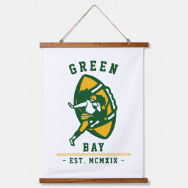 Moderne Vintage Green Bay Football Trui. Hangend Wandkleed